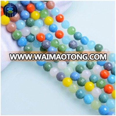 Mix Color Faceted Glass Beads Wholesale Round Beads Strands