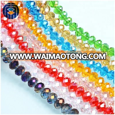 Pujiang glass beads manufacturer 8mm faceted rondelle crystal beads