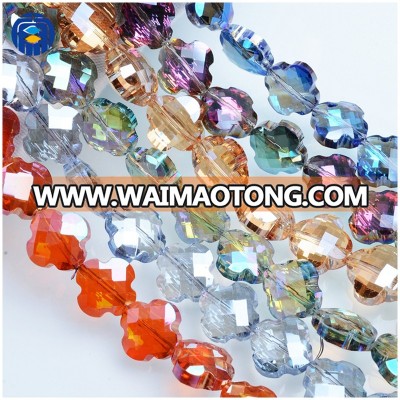 New Design Faceted Glass Lucky Clover Colorful Wholesale Crystal Clover Beads